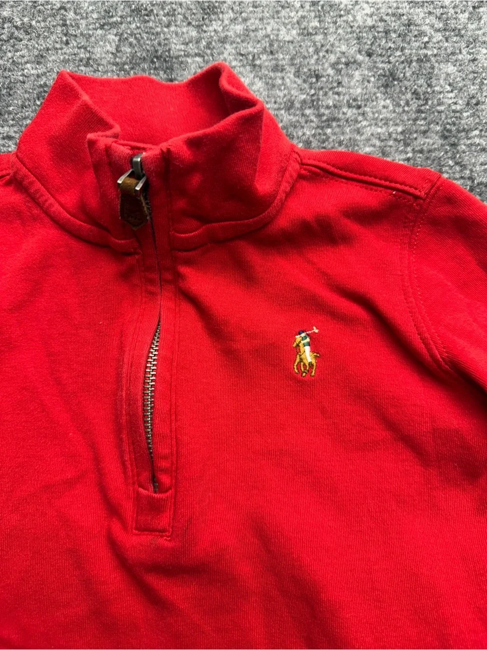 Ralph Lauren Baby Boy 18 months Red Half-Zip Kids Pullover Shirt